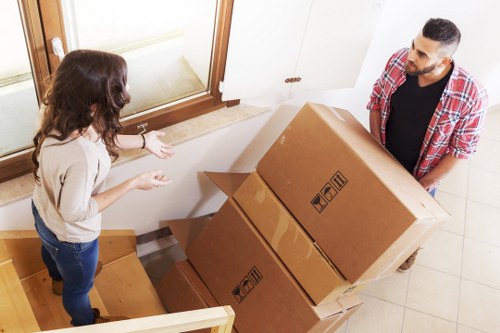 Local moving truck arranged for furniture transport in Stanmore
