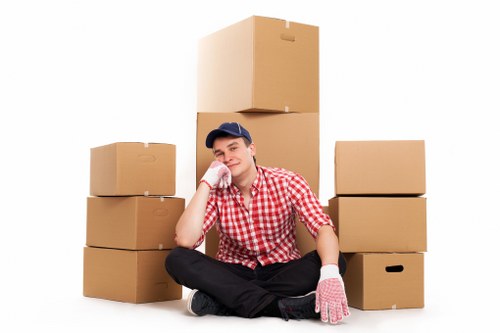 Removal staff planning a protected furniture move